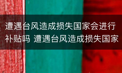 遭遇台风造成损失国家会进行补贴吗 遭遇台风造成损失国家会进行补贴吗
