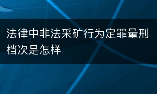 法律中非法采矿行为定罪量刑档次是怎样