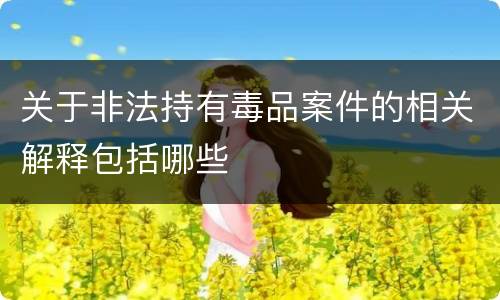 关于非法持有毒品案件的相关解释包括哪些