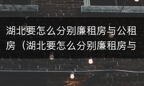 湖北要怎么分别廉租房与公租房（湖北要怎么分别廉租房与公租房呢）