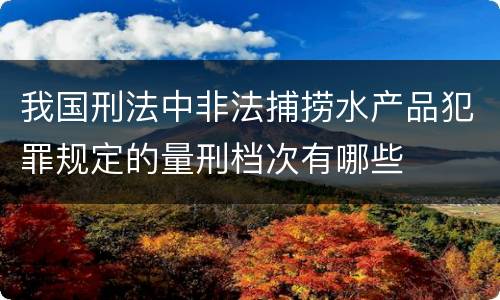 我国刑法中非法捕捞水产品犯罪规定的量刑档次有哪些