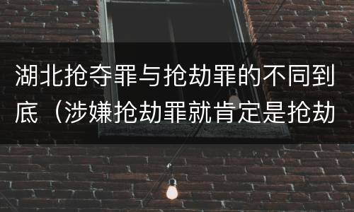 湖北抢夺罪与抢劫罪的不同到底（涉嫌抢劫罪就肯定是抢劫罪吗）