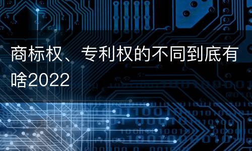 商标权、专利权的不同到底有啥2022