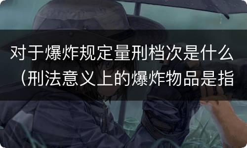 对于爆炸规定量刑档次是什么（刑法意义上的爆炸物品是指）