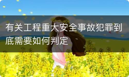 有关工程重大安全事故犯罪到底需要如何判定