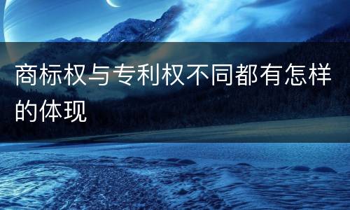 商标权与专利权不同都有怎样的体现