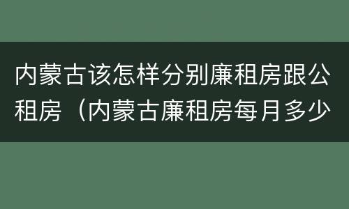 内蒙古该怎样分别廉租房跟公租房（内蒙古廉租房每月多少钱）