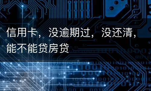 信用卡，没逾期过，没还清，能不能贷房贷