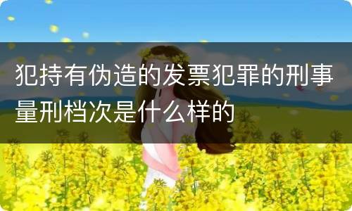 犯持有伪造的发票犯罪的刑事量刑档次是什么样的
