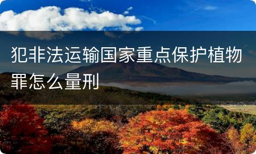 犯非法运输国家重点保护植物罪怎么量刑