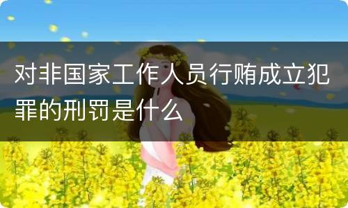 对非国家工作人员行贿成立犯罪的刑罚是什么
