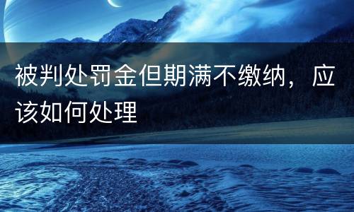 被判处罚金但期满不缴纳，应该如何处理