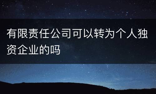 有限责任公司可以转为个人独资企业的吗