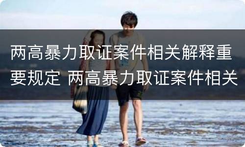 两高暴力取证案件相关解释重要规定 两高暴力取证案件相关解释重要规定有哪些