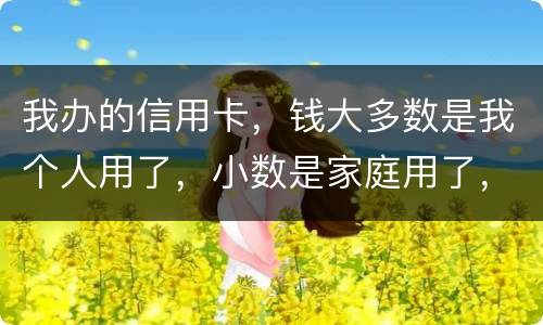 我办的信用卡，钱大多数是我个人用了，小数是家庭用了，请问这属不属于夫妻共同债务