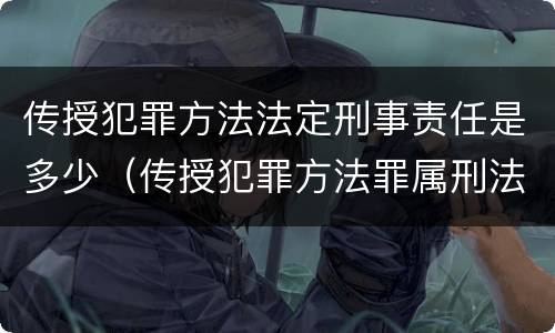 传授犯罪方法法定刑事责任是多少（传授犯罪方法罪属刑法规定的）