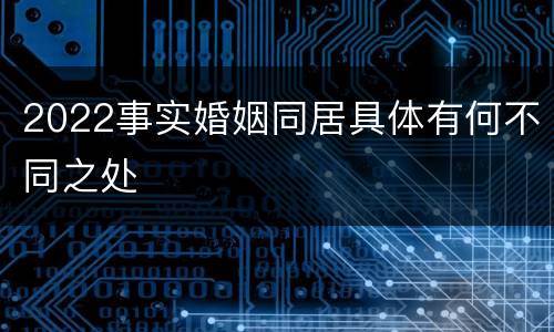 2022事实婚姻同居具体有何不同之处