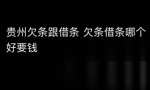 贵州欠条跟借条 欠条借条哪个好要钱
