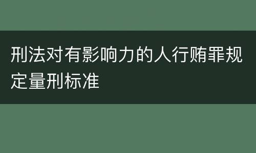 刑法对有影响力的人行贿罪规定量刑标准