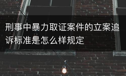 刑事中暴力取证案件的立案追诉标准是怎么样规定