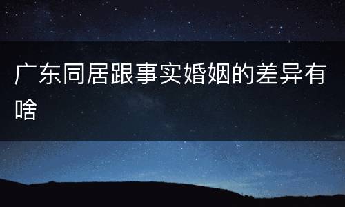 广东同居跟事实婚姻的差异有啥
