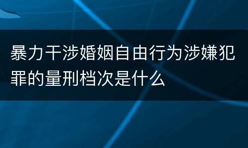 暴力干涉婚姻自由行为涉嫌犯罪的量刑档次是什么
