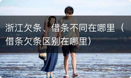 浙江欠条、借条不同在哪里（借条欠条区别在哪里）