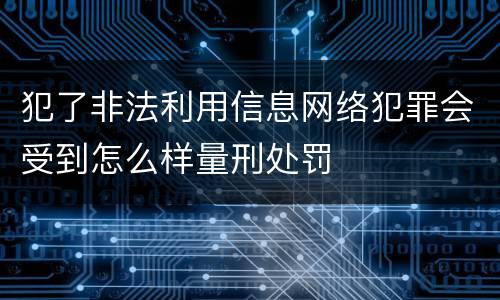 犯了非法利用信息网络犯罪会受到怎么样量刑处罚