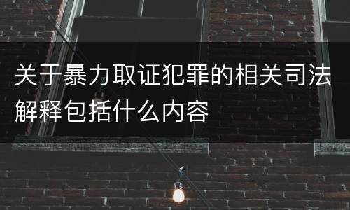 关于暴力取证犯罪的相关司法解释包括什么内容