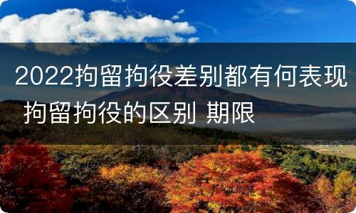2022拘留拘役差别都有何表现 拘留拘役的区别 期限