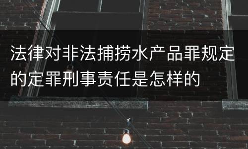 法律对非法捕捞水产品罪规定的定罪刑事责任是怎样的
