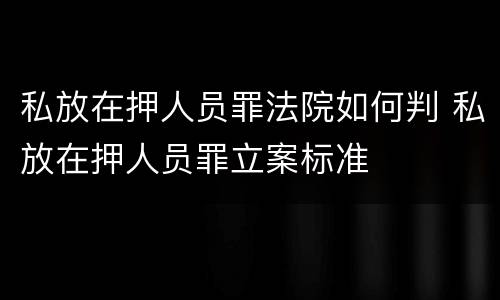 私放在押人员罪法院如何判 私放在押人员罪立案标准