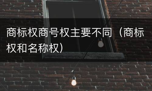商标权商号权主要不同（商标权和名称权）