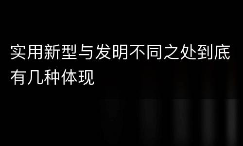 实用新型与发明不同之处到底有几种体现