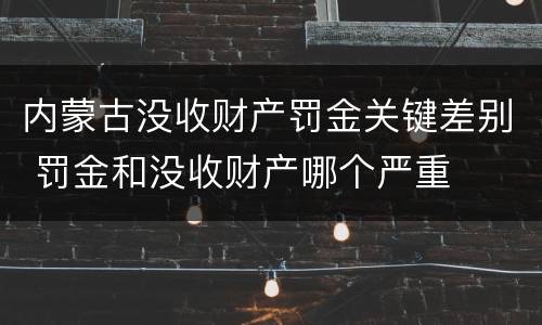 内蒙古没收财产罚金关键差别 罚金和没收财产哪个严重