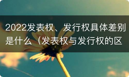 2022发表权、发行权具体差别是什么（发表权与发行权的区别）