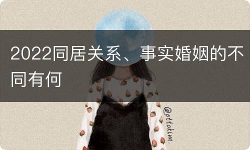 2022同居关系、事实婚姻的不同有何