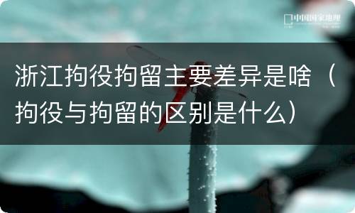 浙江拘役拘留主要差异是啥（拘役与拘留的区别是什么）