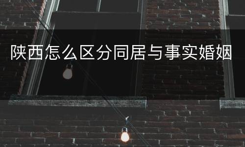 陕西怎么区分同居与事实婚姻