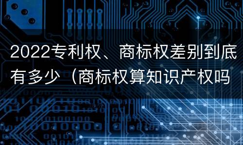 2022专利权、商标权差别到底有多少（商标权算知识产权吗）