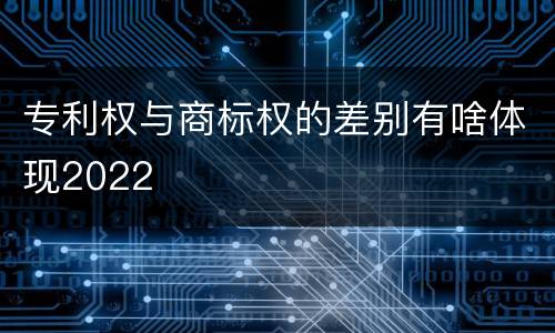 专利权与商标权的差别有啥体现2022