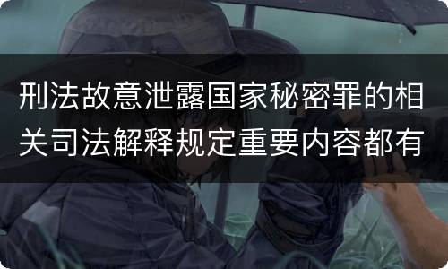 刑法故意泄露国家秘密罪的相关司法解释规定重要内容都有哪些