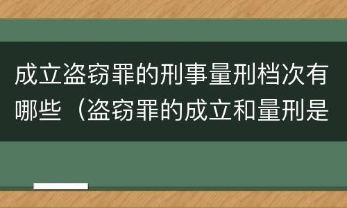 成立盗窃罪的刑事量刑档次有哪些（盗窃罪的成立和量刑是否需要犯罪行为人对数额具有认识）