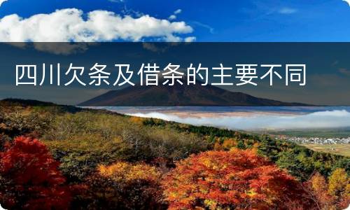 四川欠条及借条的主要不同