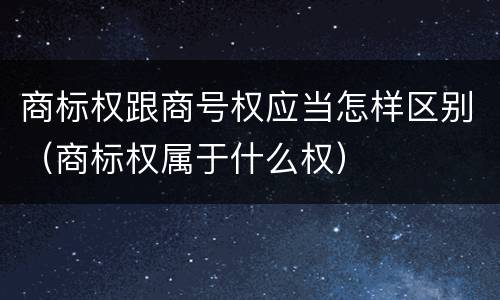 商标权跟商号权应当怎样区别（商标权属于什么权）