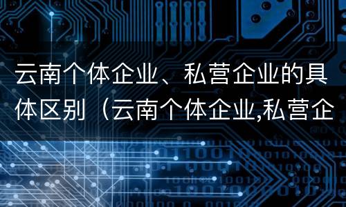 云南个体企业、私营企业的具体区别(云南个体企业,私营企业的具体区别在哪)
