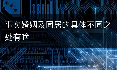 事实婚姻及同居的具体不同之处有啥