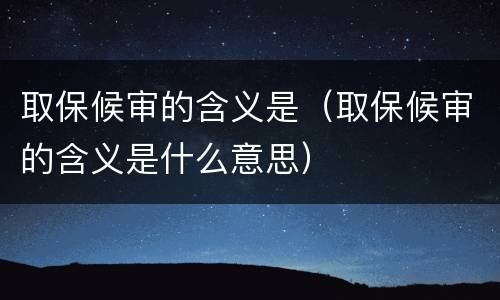 取保候审的含义是（取保候审的含义是什么意思）
