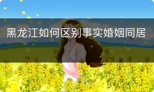 黑龙江如何区别事实婚姻同居