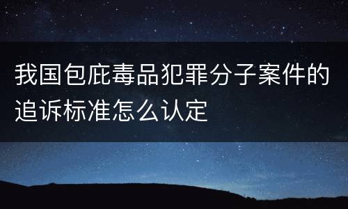 我国包庇毒品犯罪分子案件的追诉标准怎么认定